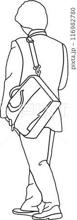 人物線画塗り絵、成人男女イラスト040、背景透明 116982780