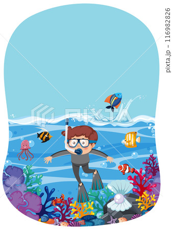 Underwater Adventure with Marine Life 116982826