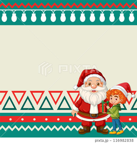 Santa and Child Christmas Greeting 116982838