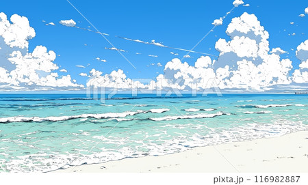 夏の終わりの海と空