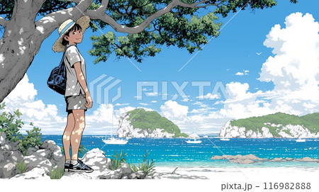 夏の終わりの海と空