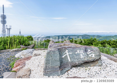 北海道留萌市　留萌市内が一望できる千望台 116983089