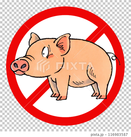 Pig prohibition sign 116983587