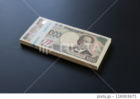 新紙幣 1万円 100万円の束 新紙幣 1万円 100万円の束 116983675