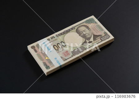 新紙幣　1万円　100万円の束 116983676