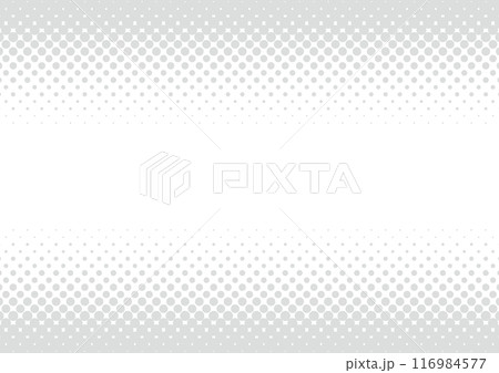 ハーフトーン　グレー　背景　フレーム　上下　ベクター　素材	 116984577