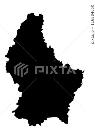 Black Silhouette of a Luxembourg Country land Map Black Silhouette of a Luxembourg Country land Map 116984650