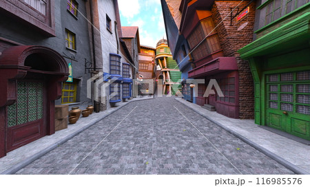 石畳のある街かど 116985576