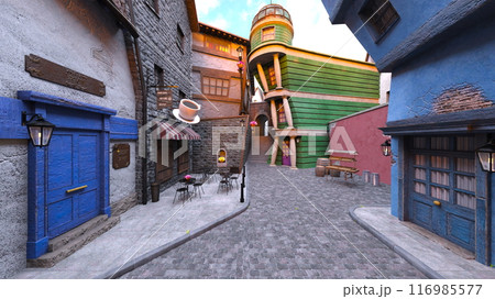 石畳のある街かど 116985577