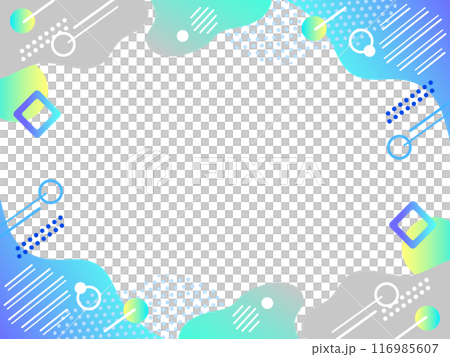 Fluid shapes and geometric pattern gradient frame background Business image Size ratio 4:3 RGB 116985607