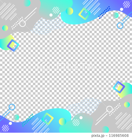 流体シェイプや幾何学模様のグラデーションのフレーム背景　ビジネスイメージ　正方形　RGB 116985608