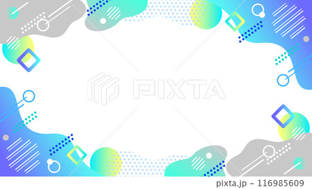 流体シェイプや幾何学模様のグラデーションのフレーム背景 ビジネスイメージ サイズ比率16:9 RGB 流体シェイプや幾何学模様のグラデーションのフレーム背景 ビジネスイメージ サイズ比率16:9 RGB 116985609