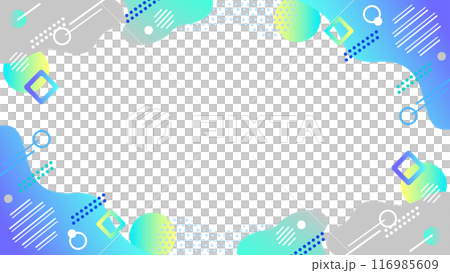 流体シェイプや幾何学模様のグラデーションのフレーム背景 ビジネスイメージ サイズ比率16:9 RGB 流体シェイプや幾何学模様のグラデーションのフレーム背景 ビジネスイメージ サイズ比率16:9 RGB 116985609
