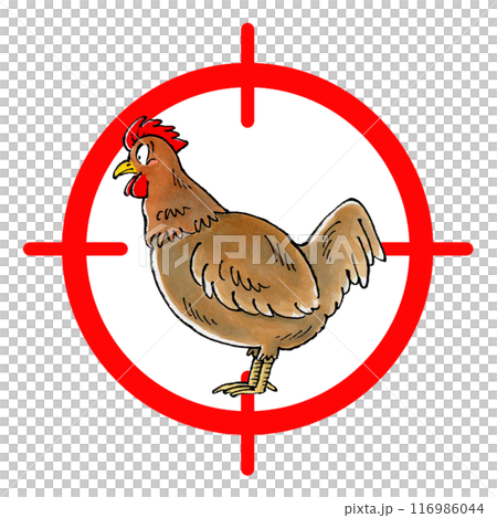 Brown chicken target mark 116986044