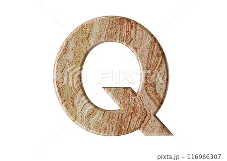Letter sculpted from warm-toned marble, stands tall and elegant, a symbol of resilience and refinement. Letter sculpted from warm-toned marble, stands tall and elegant, a symbol of resilience and refinement. 116986307