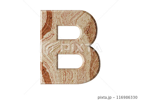 Letter sculpted from warm-toned marble, stands tall and elegant, a symbol of resilience and refinement. Letter sculpted from warm-toned marble, stands tall and elegant, a symbol of resilience and refinement. 116986330