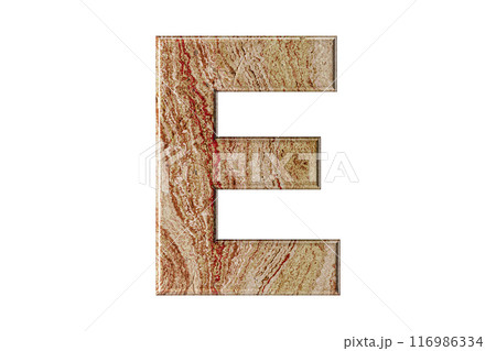 Letter sculpted from warm-toned marble, stands tall and elegant, a symbol of resilience and refinement. Letter sculpted from warm-toned marble, stands tall and elegant, a symbol of resilience and refinement. 116986334