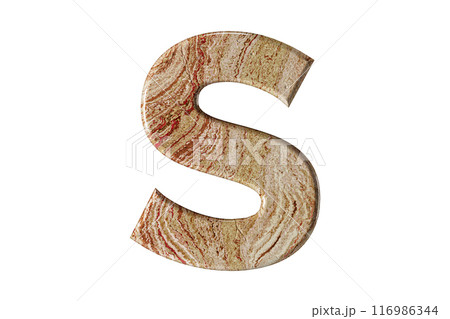 Letter sculpted from warm-toned marble, stands tall and elegant, a symbol of resilience and refinement. Letter sculpted from warm-toned marble, stands tall and elegant, a symbol of resilience and refinement. 116986344