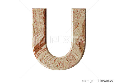 Letter sculpted from warm-toned marble, stands tall and elegant, a symbol of resilience and refinement. Letter sculpted from warm-toned marble, stands tall and elegant, a symbol of resilience and refinement. 116986351