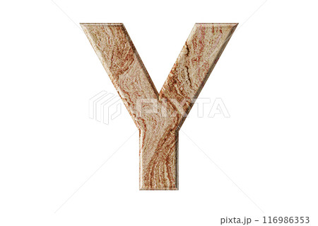 Letter sculpted from warm-toned marble, stands tall and elegant, a symbol of resilience and refinement. Letter sculpted from warm-toned marble, stands tall and elegant, a symbol of resilience and refinement. 116986353