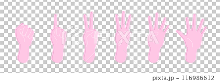 Illustration set of hands counting with fingers 116986612