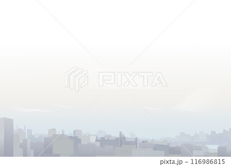 スモッグに包まれた都会のビル群のイラスト スモッグに包まれた都会のビル群のイラスト 116986815