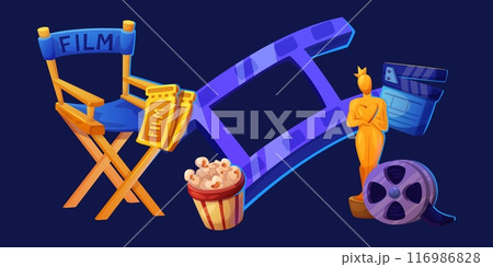 Poster with cinema cartoon icons Poster with cinema cartoon icons 116986828