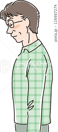 色々な年代の人物_横向き_目を閉じてうつむく_中年男性_40代_50代 色々な年代の人物_横向き_目を閉じてうつむく_中年男性_40代_50代 116987274