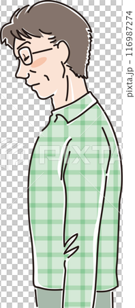 色々な年代の人物_横向き_目を閉じてうつむく_中年男性_40代_50代 色々な年代の人物_横向き_目を閉じてうつむく_中年男性_40代_50代 116987274