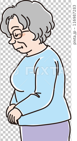 各年齡層的人_側身_閉眼低頭_老年婦女_奶奶_70後_80後 116987283