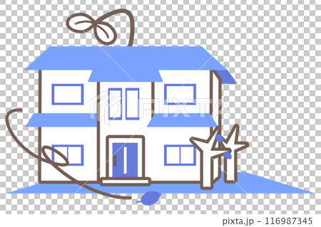 芽生えた若葉も枯れて廃れた不動産のイメージイラスト 116987345