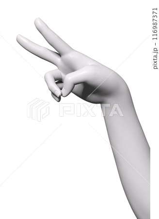 3D White female hand with gesture 3D White female hand with gesture 116987371