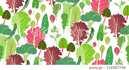 Salad leaf set seamless pattern vector 116987746