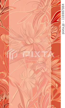 Vertical poster in art nouveau floral style, interlacing flowers and leaves space for advertising Vertical poster in art nouveau floral style, interlacing flowers and leaves space for advertising 116987864