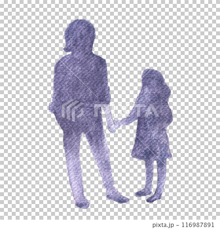 A mother and her 7-year-old daughter holding hands, symbolizing love and connection. A monochrome watercolor silhouette. Ideal for family-themed projects, greeting cards, and emotional storytelling A mother and her 7-year-old daughter holding hands, symbolizing love and connection. A monochrome watercolor silhouette. Ideal for family-themed projects, greeting cards, and emotional storytelling 116987891