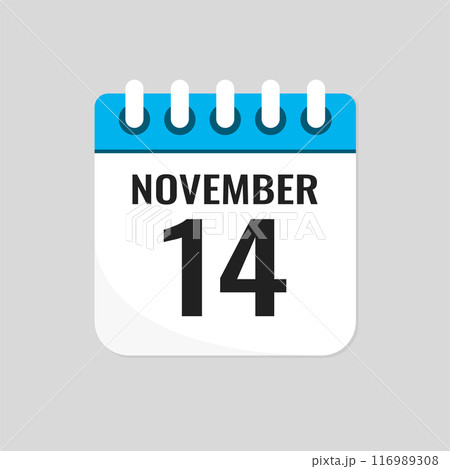 Icon page calendar day - 14 Novemberのイラスト素材 [116989308] - PIXTA