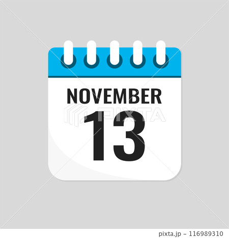 Icon page calendar day - 13 November Icon page calendar day - 13 November 116989310