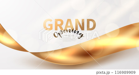 Design your opening card with ribbon. Vector illustration Beautiful business banner template Design your opening card with ribbon. Vector illustration Beautiful business banner template 116989909