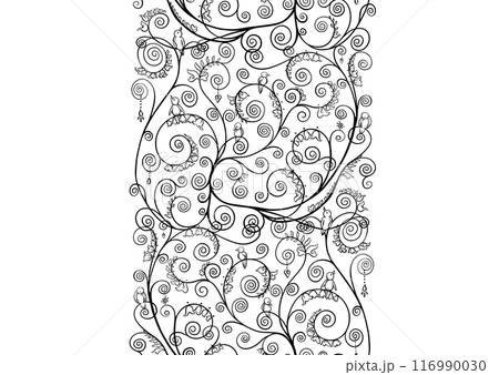 Tree branches with birds, inspired by Gustav Klimt's tree of life Tree branches with birds, inspired by Gustav Klimt's tree of life 116990030