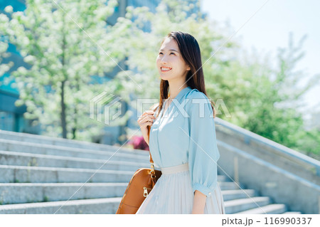 階段を上がるビジネスウーマン 階段を上がるビジネスウーマン 116990337