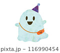 三角帽子をかぶった可愛いおばけのイラスト 116990454