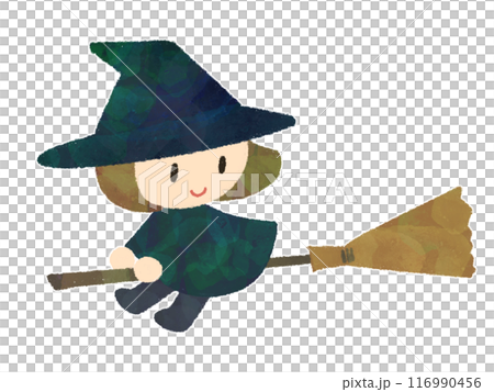 女巫騎著掃帚飛行的插圖 116990456