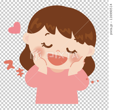 うっとりとした表情の女の子のイラストのイラスト素材 [116990514] - PIXTA