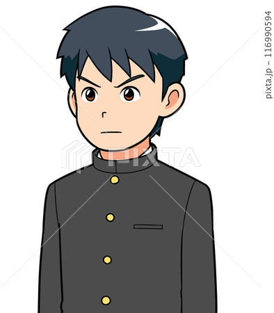 学生　男子　怒り 116990594
