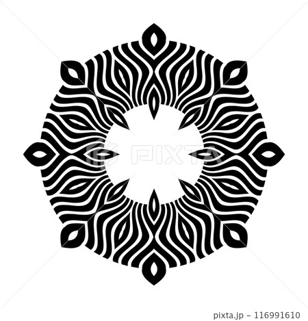Radial Circle Wavy Lines Pattern. Decorative Design Element. Radial Circle Wavy Lines Pattern. Decorative Design Element. 116991610