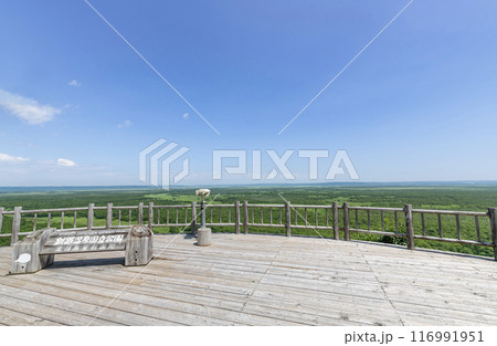 北海道釧路町　北斗展望台から望む夏の釧路湿原国立公園 116991951
