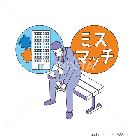 転職のミスマッチで後悔する男性 116992233
