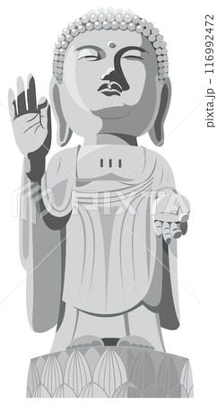 牛久大仏　観光地イラストアイコン 116992472
