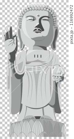 牛久大仏　観光地イラストアイコン 116992472