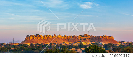 Panorama of Jaisalmer Fort known as the Golden Fort Sonar quila, Panorama of Jaisalmer Fort known as the Golden Fort Sonar quila, 116992557